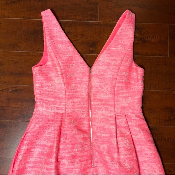 BETSEY JOHNSON Jacquard Structured Pink Mini A-Line Dress Size 6 - Picture 6 of 13